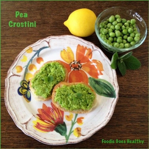Pea Crostini | FoodieGoesHealthy.com