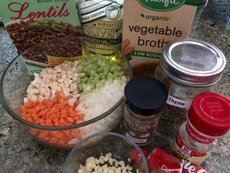 Ingredients for Lentil Soup | FoodieGoesHealthy.com