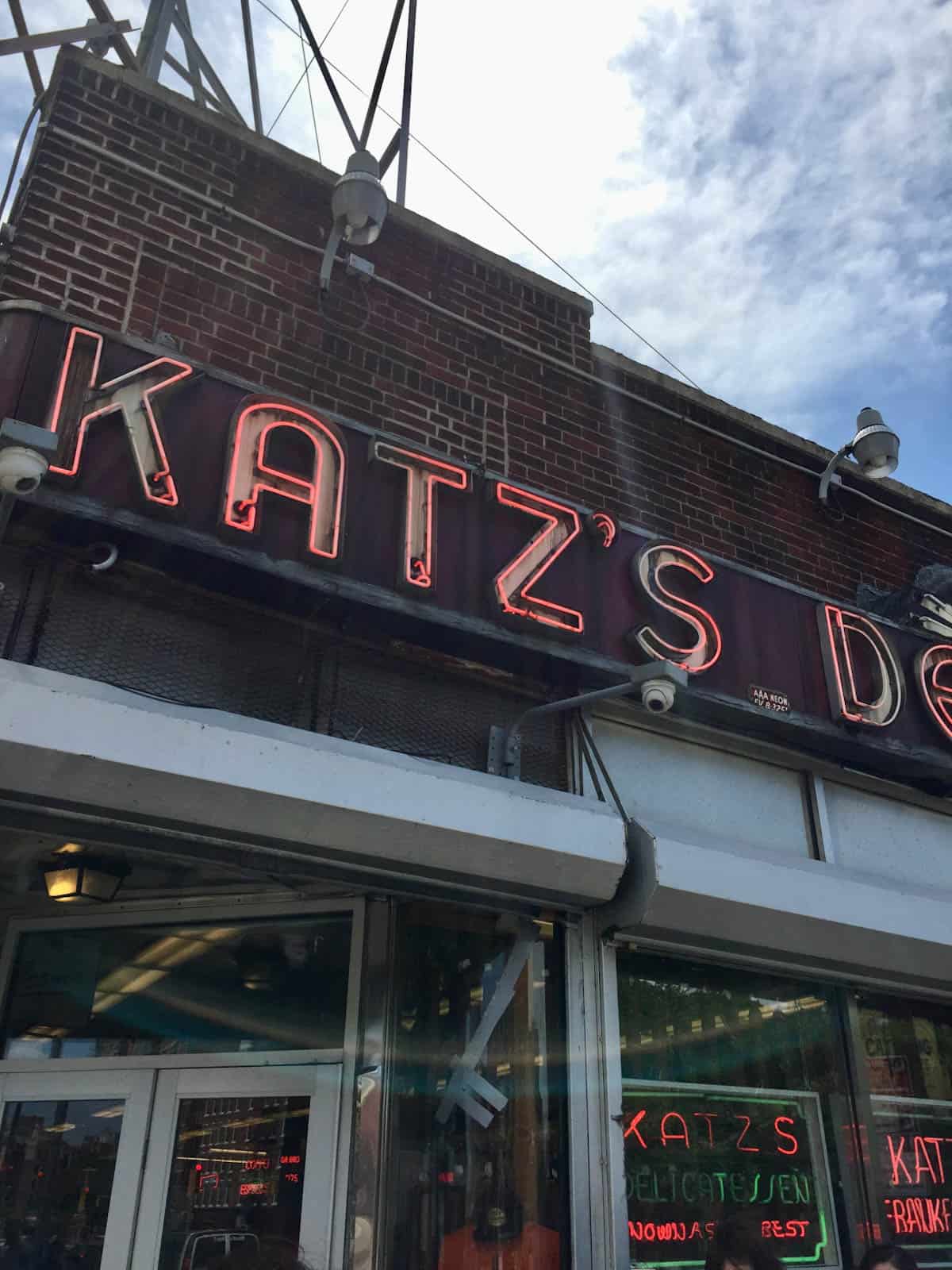 Katz's Deli NYC exterior sign.