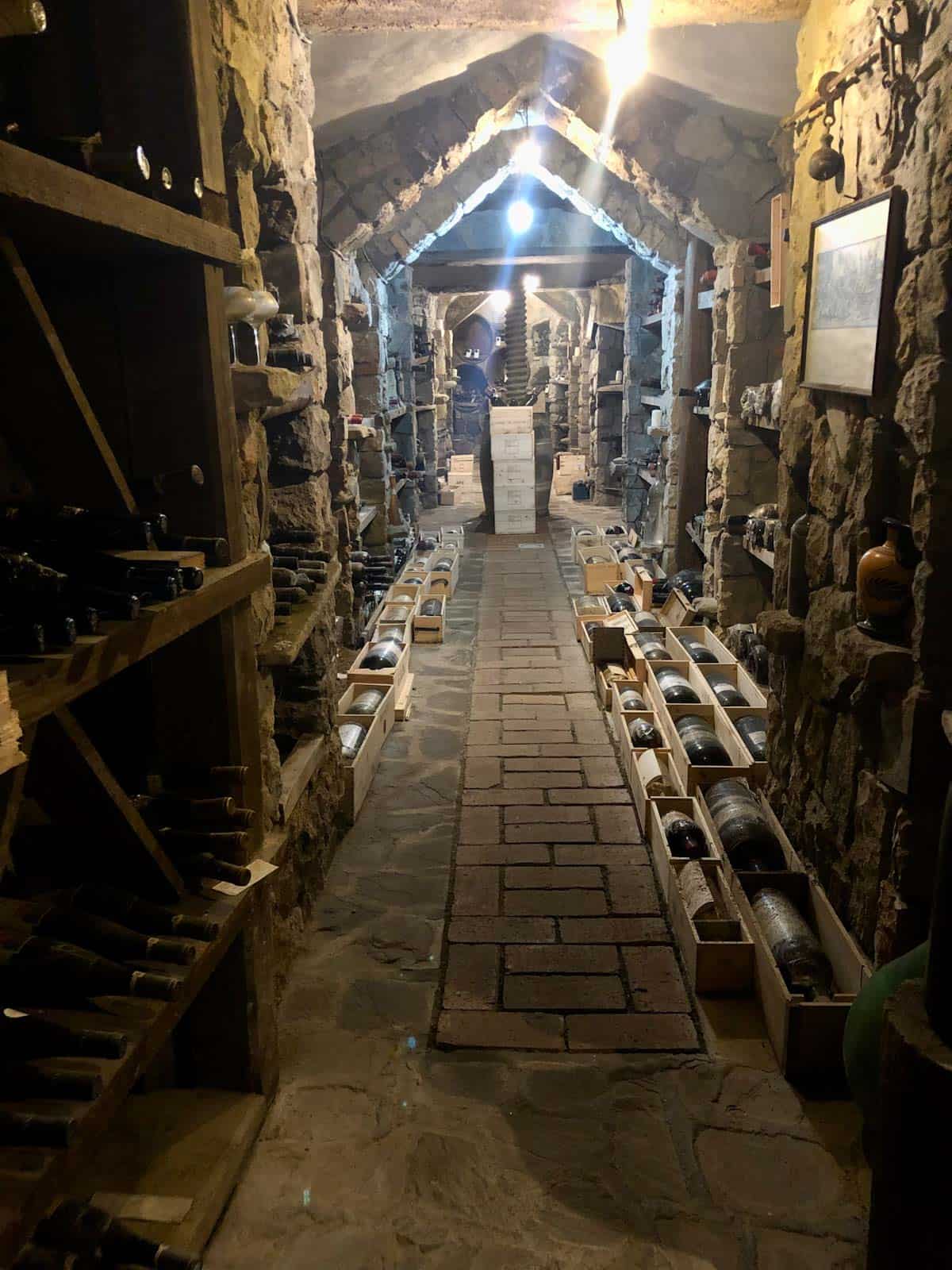 The wine cellar at Quattro Passi.