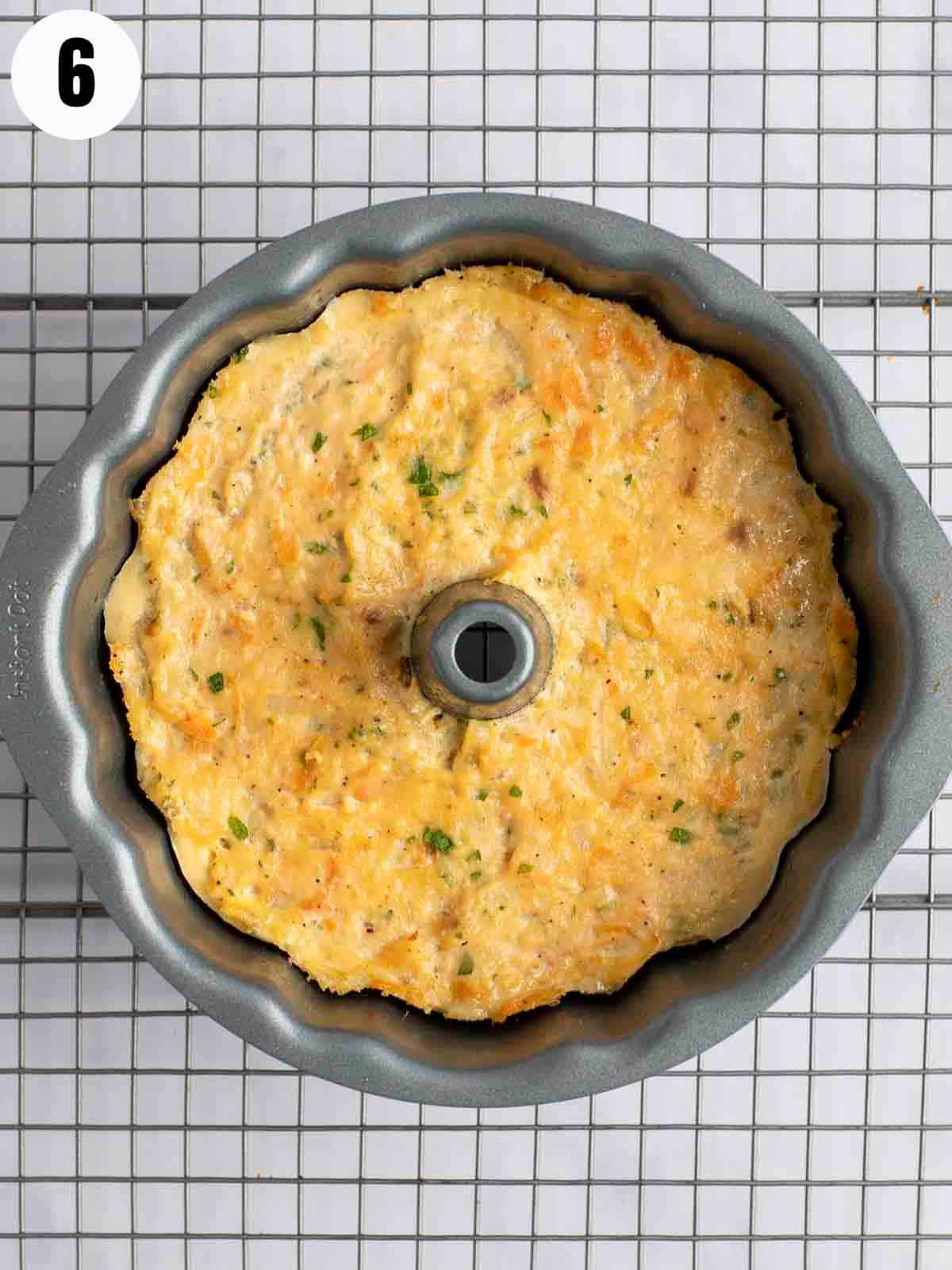 Gefilte fish baked in a Bundt pan.