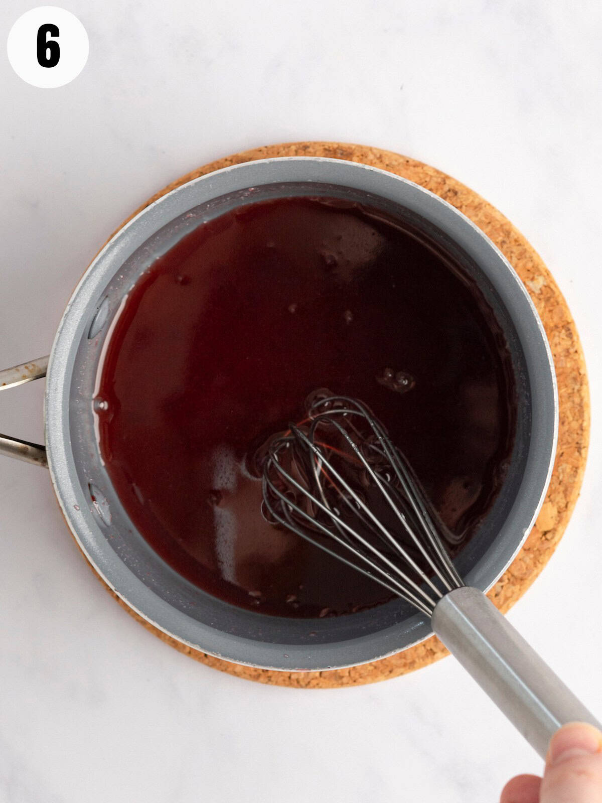 Mixing the ingredients for the syrup.
