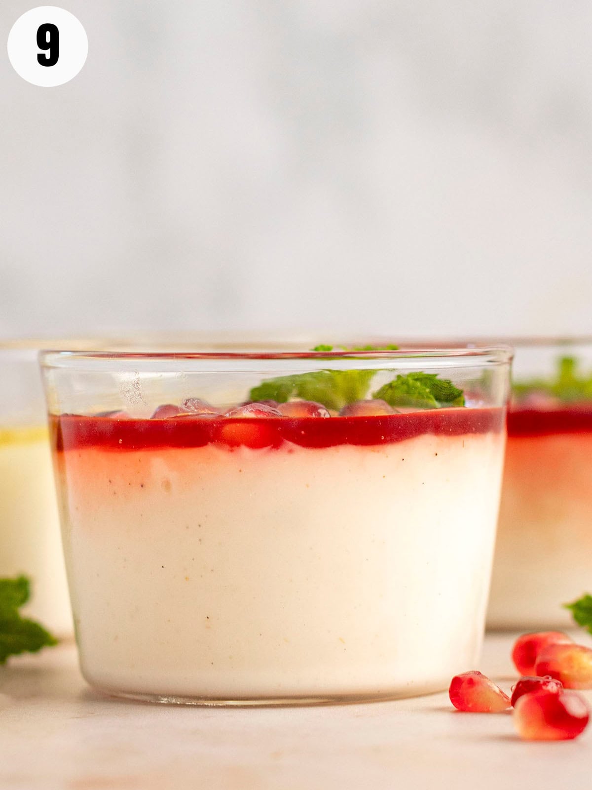 A bowl showing the layers of the pudding.
