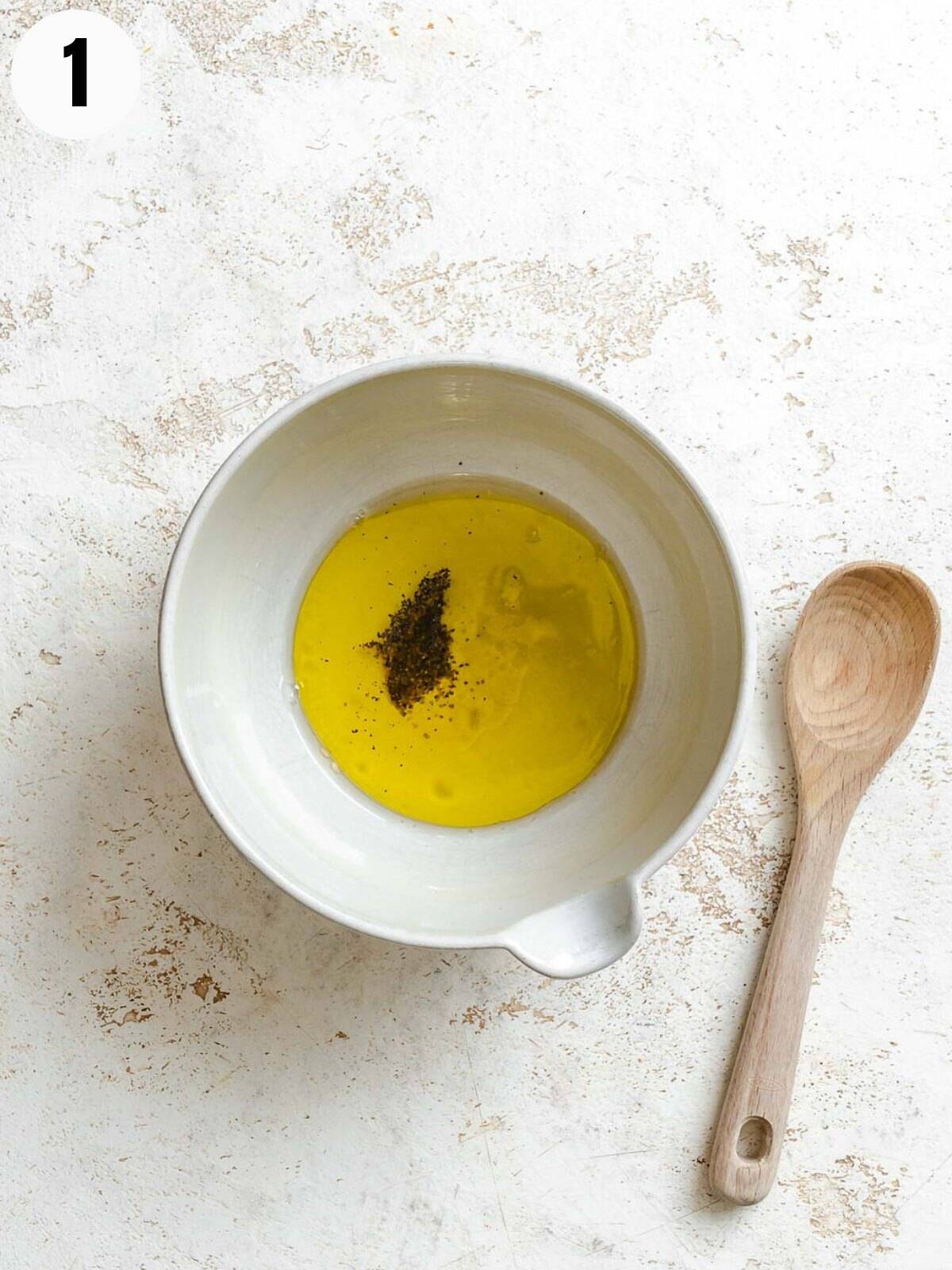 Salad dressing in a bowl.