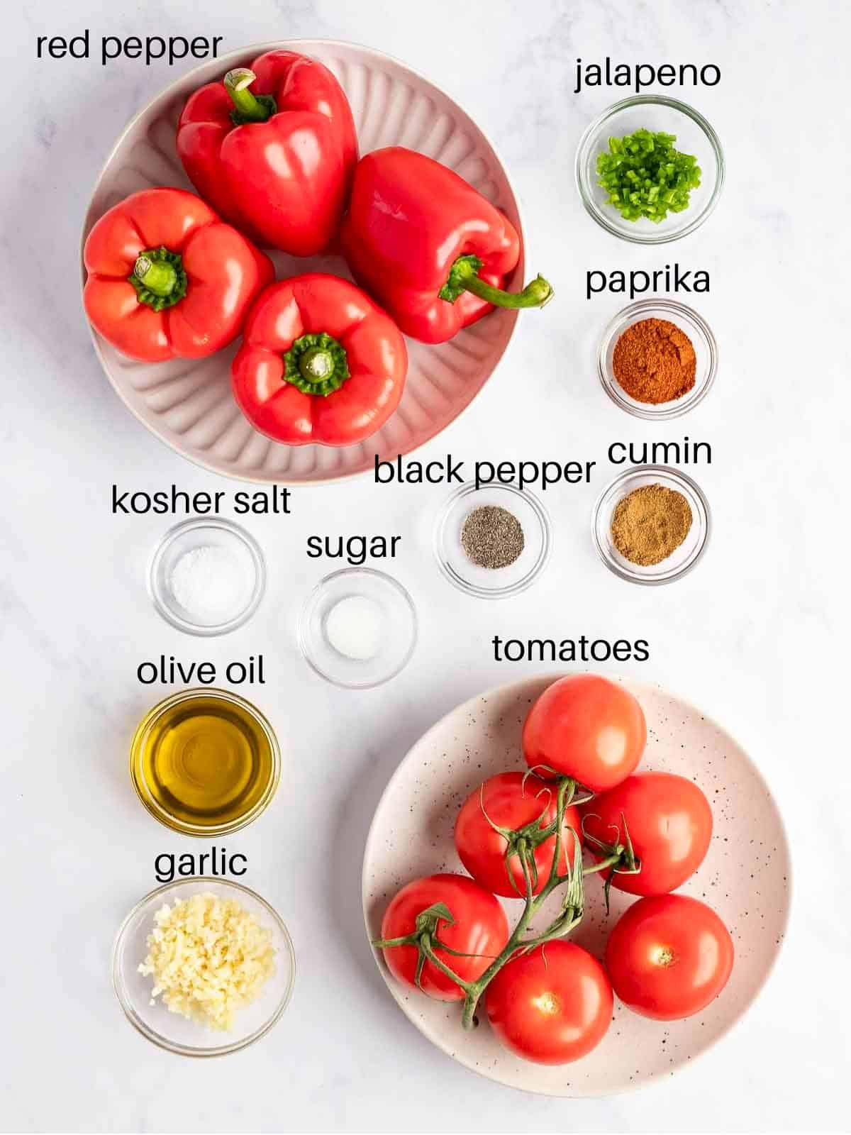 Ingredients to make matbucha.