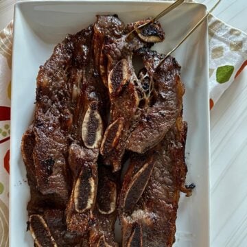Grilled Korean Short Ribs on a plate.